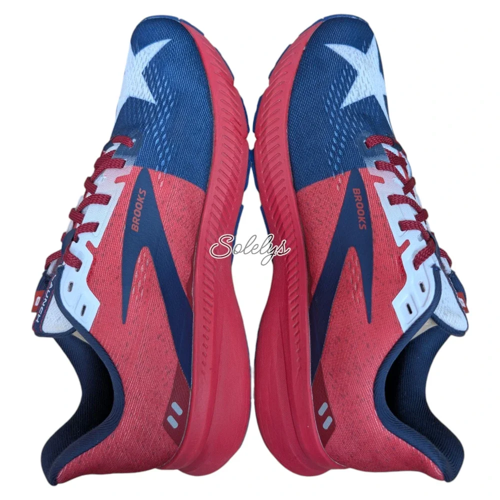Brooks Launch 8 Texas Star Flag Red White and Blue Running Sneaker Womens 10 - Picture 11 of 12